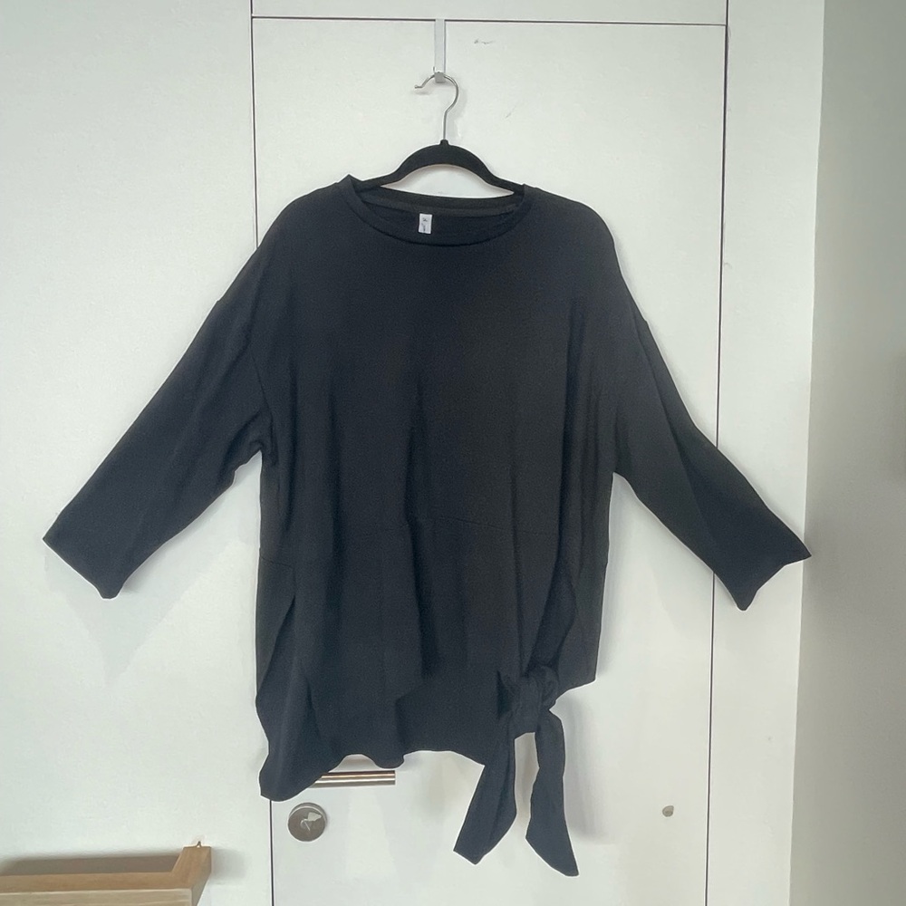 Black Women's Top with Side Tie